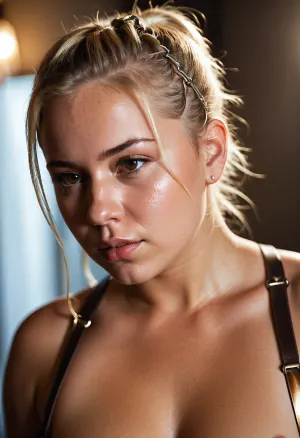 28-летняя женщина была сдержана блестящим металлическим анальхуком, ее обнаженное тело было выставлено на камеру. Ее мягкий фокус на ее коричневом мудаке сделан для незабываемой фотографии, о которой, несомненно, будут говорить долгие годы