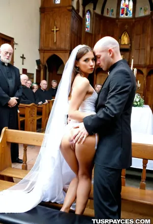 Die junge Braut war bereit für ihren Hochzeitstag, als sie einen Text von ihrem Priester erhielt. Er wollte sie in seiner Kirche sehen, also ging sie ihm entgegen. Als sie ankam, war er schon hart und bereit für Action. Er zog an