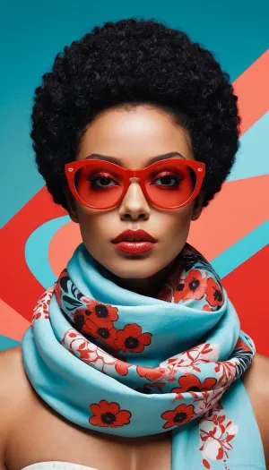 La donna con gli occhiali rossi e una sciarpa è ispirata dall'arte del collage di carta di Sandra Chevrier, mentre il modello ultra di qualità di Jeremiah Ketner è stato creato con un collage di carta colorato. L'immagine futuristica di Tristan Eaton era