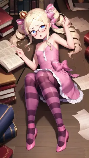 Das AI-Modell erzeugte ein Bild einer Frau mit langen Haaren, Mini-Krone, Highres-Brillen und einem Sidelock. Sie trug eine Minikrone und betrachtete den Betrachter mit Doppelbohrern. Ihre Augen waren wie V's geformt und sie hatte