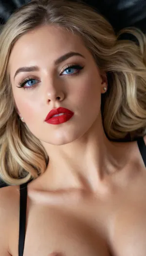 La chica francesa con los ojos perfectos y unas tetas grandes naturales, cabello rubio largo, ojos azules, labios inyectados, labios de bimbo, y una personalidad relajada tenía un cuerpo increíble que mostraba cada curva perfectamente a medida que se acostaba con la