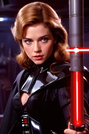 Darth Vader, con su expresión seductora y lápiz labial rojo, se puso frente a la cámara, capturando sus restos con detalles faciales perfectos y miradas frías con hielo