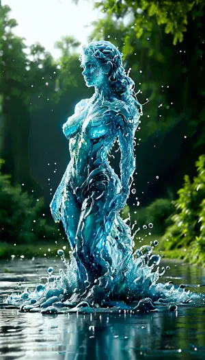 Das schlanke Mädchen mit einem vollbusigen Körper und Stundenglas Figur stand im Teich, ihre Haut aus flüssiger Säure. Sie hatte einen blauen Teint und ihre Augen waren ein faszinierender Schatten von Grün. Ihr Haar war lang und wellig