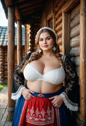 一个俄罗斯美人 身着浓厚的大腿和大软乳 身着国装 身着清晰高品质的八千张照片