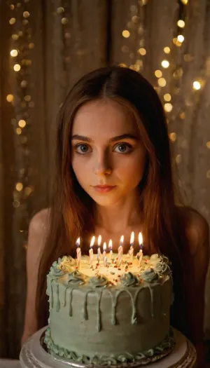 Era seduta davanti al suo computer, fissando lo schermo con un'espressione vuota. Improvvisamente, sentì un bussare alla porta e si voltò a vedere sua madre in piedi lì con una torta nelle sue mani. "Buon compleanno, tesoro!" lei