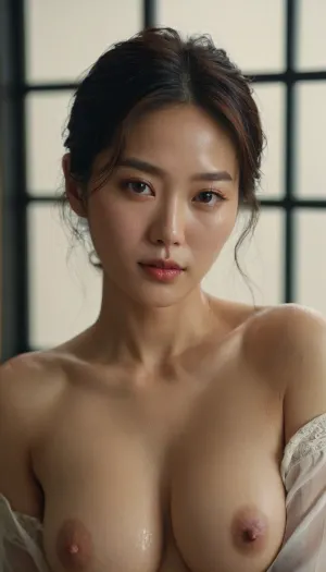 선생님은 몸체를 메우는 한국 여성이었고, 학생은 돕지 못했습니다. 그러나 그녀는 옷을 입지 못했습니다. 그녀의 젖은 벌거 벗은 몸은 빛에서 밝히고, 그는 그의 전화와 그녀의 사진을 찍었다