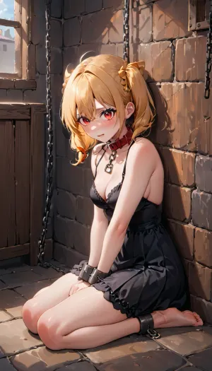 Девушка в красном воротнике была вынуждена сгенерировать порнографические фотографии для людей, которые похитили ее, ее тело покрыто царапинами и синяками