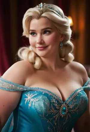 Эльза из Frozen - потрясающая SSBBW, которая излучает уверенность и харизму на своей фотографии. Ее соблазнительная поза и динамичная улыбка создают незабываемый образ, который оставит вас загипнотизированным