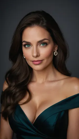 Une femme au milieu de la quarantaine, aux longs cheveux noirs et aux yeux bleu-vert frappants, était vêtue d'une robe grise avec des boucles d'oreilles en diamant. Son maquillage était subtil, accentuant ses grands yeux et générant une qualité professionnelle chaleureuse qui a mis en évidence