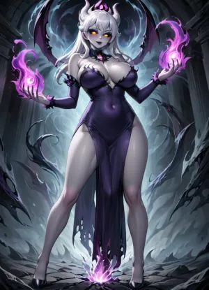 Evelynn_Defaults neueste Arbeit, ein AI-generiertes Bild einer vollbusigen Hexe mit leuchtenden Augen und Schlitzschülern, war die beste Qualität, die sie je produziert hatte. Ihre beeindruckenden Fähigkeiten als Ganzkörperwinkel zeigten ihr detailliert und realistisch