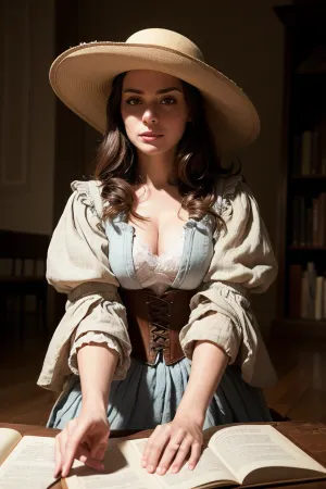 Nel XVIII secolo, una bella donna si sedette di fronte a un dipinto realistico, ammirandone la bellezza. Il suo corpo perfetto era chiaroscuro con l'illuminazione di candela che riflette la sua pelle, e le sue mani incrociate sulle ginocchia e un sorriso orgoglioso su