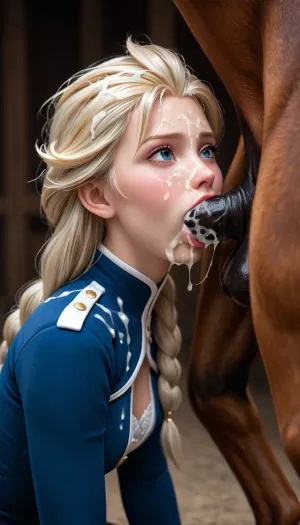 Frozen: the taboo encounter - elsa's forbidden bestiality in the stable