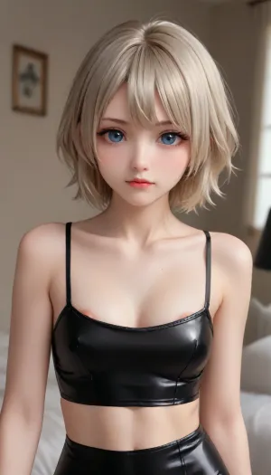 a photo of bellymouth demon girl in latex, <lora:bellymouthxl_v1:1>, chibi, <lora:qban2-000008:.5>, nipple, slip, <lora:nipple slip XL:.5>