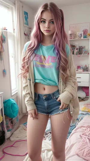 Una giovane ragazza, età 18, con capelli disordinati e un bel corpo, era nella sua camera da letto con il suo portatile aperto. Era nel mezzo di scrivere qualcosa sul muro quando ha sentito un colpo alla porta