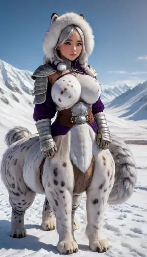 photorealistic, front view, Japanese, white hair, anthro catgirl, enormous snow leopard lower body, massive paws, multiple snow leopard tails, cattaur, full body, armour, angelic, artiangel, Ranma21, a, girl, silver, extreme, braid, Rapunzel, high-waist, single, braided, ponytail, black, wanapi, xuer, White, tiger, centaur, female, feline, body, tail, up, from, below, side, furry+cat/fox, (颜色, and), horns, (可选), VelvetFur, <lora:milkers_v2:.5>, <lora:Ranma21_V1-step00001500:.4>, <lora:wanapi:1.5>, <lora:绪儿 猛虎下山 xuer White tiger:.6>, <lora:267360_training_data:2>, <lora:554328_training_data:2>, <lora:centaurs_042_merge_sdxl:.7>, <lora:Furry Enhancer 6.1:2>, <lora:VelvetFur:1>, fur, coat, big, massive, with, around, neck, giant, hugging, robe, long, hood, hat, opening, soft, <lora:936570_training_data:.5>
