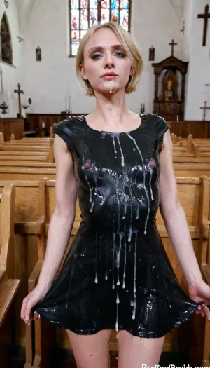 Slim, flat-chested, 18 year old woman, short blonde hair, blue eyes, wearing, black minidress, standing in a church, lots of cum all over her face, dripping on the dress, cumstains on the dress, photorealistic, masterpiece, detailed, relaxed, mini, dress, flat, chested, ohwx, bukkake, facial, woman, cum, on, face, <lora:BT_Relaxed_Mini_Dress_XL:.5>, <lora:flat_chested_v3.5:.5>, <lora:PetiteNymphet_SDXL_v1.0:.5>, <lora:JustCum:.5>