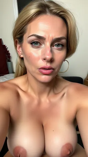(gilf:1.6), exotic Mature woman having an orgasm, 75 year old, gilf, (exotic), (dark hair in a ponytail), (chubby round face:1.4), (double chin:1.2), detailed hair, beautiful hair, ((naked)), flirty, flirting, seductive stare, looking at viewer, intense eye contact with viewer, orgasm eyes, horny, sexy, lipstick, beautiful eyes, realistic eyes, detailed eyes, (big eyes:1.2), (open eyes), beautiful face, wrinkles, hoop earrings, super realistic, skin stretch, dark circles under eyes, plump lips, full lips, big juicy lips, old skin, wet lips, wet moisture, spots with skin marks, detailed skin, (open mouth:1.5), orgasm face, orgasm, screaming, scream, cumming, selfie picture, view from below, bottom to top view, picture from bottom to top, riding, best quality, downblouse, nipslip, edgOrgasm, face, focus, woman, with, edgOrgasm_face, ((teardrop shaped breasts)), ((stretchmarks on breasts)), (detailed skin texture, skin imperfections), (age-appropriate skin condition, wrinkles, wrinkled skin, wrinkled face, drooping sagging breasts), (age-appropriate breast), <lora:edgOrgasm_v2:.5>, Torptits, Huge, Nipples, Body, Harness, Satin, Lingerie, <lora:TorptitsV532.04:.5>, hairy, pussy, pubes, wild, bush, <lora:hairy:.5>