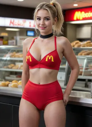 ネオンの下で: 魅惑的な mcdonald のキャッシャーと彼女の忘れられないシフトの物語