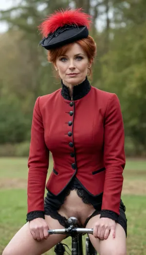 Elegance amidst naturalism: the timeless beauty of a 55-year-old european in victorian attire