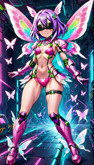Futuristic fairy woman digimon: kazemon soars through time with confidence