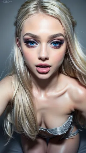 Hyperrealism, raw, 8k, (Masterpiece:1.4), (high resolution:1.4), (18 years old beautiful, stunning unique female character), (subtle shimmering makeup), (vibrant blue and blonde hair, loose hair), (clear focus), (ultra realistic, realistic, photorealistic, photo realistic, photorealism, photo realism), (maximum quality, ultra-detailed, insanely detailed, highly detailed, high quality, uncompressed, raw source photograph), (highly detailed eyes, high resolution eyes, high quality eyes, highly detailed skin, detailed skin texture, highly detailed hair), (same color eyes, symmetric eyes, matching eyes, detailed eyes, detailed iris, detailed pupils, limbal ring around iris, perfectly round iris, perfectly round pupils), (striking eyes, captivating eyes, mesmerizing eyes, glittering eyes, big eyes, pixie face), natural petite cutie, full body on pic, 18 years old beautiful, stunning unique female character. She has large turquoise eyes filled with joy and excitement, extravagant eyelashes, making this image a masterpiece of photography and digital art. Style, realistic hyper-detailed rendering, 32k UHD, expressive eyes, punk, graphic design, girl's face, pretty and cute, gleaming lips, white skin, (licking dick), <lora:weight_slider_v2:.1>, <lora:more_details:.5>, <lora:age_slider_v20:-1>, <lora:r0m4nt1cg0th:.5>, <lora:licking_my_dick.sd.v1.2:.9>