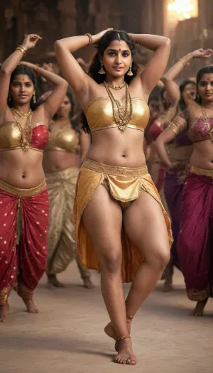 woman, Best quality, high detail, high resolution, masterpiece, accurate reproduction of the description. India. A crowd of saggy, emaciated, extreme hairy Indian dark skin women of indeterminate age are dancing a national dance in national clothes, stretch, marks, bottomheavy, big, ass, huge, gigantic, thick, thighs, massive, QuarterCup, <lora:stretch_marks:.5>, <lora:milkers_v2:.5>, <lora:bottomheavy_v1_sdxl_tags:.5>, <lora:236276_training_data:1.1>