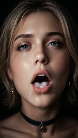 beautiful, 21 year old german woman, cum, sperm, semen, Close Up, ahego face, cum on her face, cum in her mouth, cum dripping Out of her mouth, mouth open, detailed skin texture, choker, blonde pixie cut, realistic lighting, soft shadows, high detail, hyperrealistic, 8K, BadX, dvr-shrp, raw, lighting, overexposed, harsh, flash, <lora:dark:.6>, <lora:dvr-shrp:.8>, <lora:Image Enhancer XL Extreme v1:.8>, <lora:Rawfully Stylish v0.2_epoch_20:.7>, <lora:EnvyZoomSliderXL01:1.1>