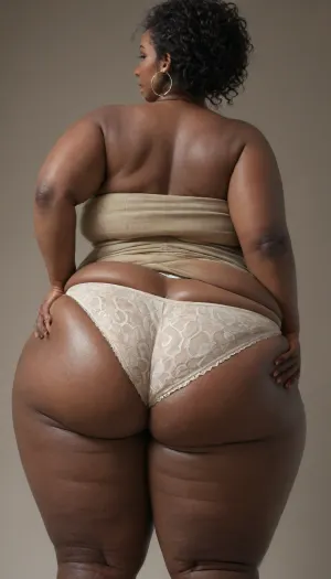 mother in law, (dark skinned african woman:1.8), (very dark skin:1.8), (old:1.6), 60 years old, wearing a long loose skirt, (fat legs:1.7), (black hair), (obese:1.4), (large panties covering hips and waist and ass:1.6)
