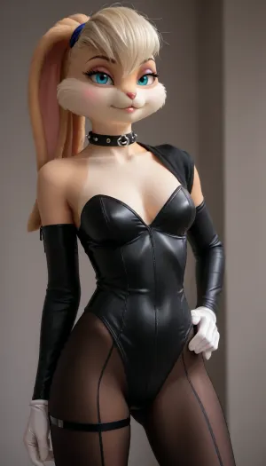 (Lola bunny, furry, Dominatrix outfit)