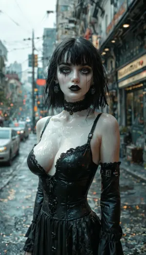 The gothic enigma: a study in contrasts - pale skin, black hair, and the bitterness of sexuality