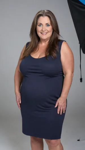 (Gilf:1.2), 60 year old Italian woman wearing a loose lowcut light black dress stood in a, (photography studio:1.6), (smile:1.3), (upper body shot), curvy, (imperfect skin:1.8), hard nipples, (obese:1.4), (brown straight long hair:1.3), (short:1.3), (broad shoulders:1.4), (brown skin:1.3), (blue eyes:1.3)