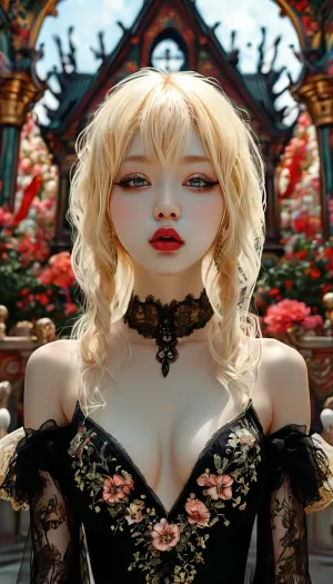 gothic, goth, (asian), pale skin, dark black eyes, blond hair, bangs hair, black eyeliner, (black lipstick), white skin, perfect eyes, small eyes, detailed eyes, small nose, good anatomy, ultra detailed, high resolution, fake breasts, slut face, whore, (ahegao:1), sexy posing, (illustration:1), (hand drawn:1), (anime:1), <lora:MJ52:1>, <lora:EnvyZoomSliderXL01:-1>, <lora:detailed_notrigger:1>