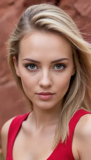 (avant-garde outdoors facial portrait, hiking through a scenic red rock slot canyon:1.8), (beautiful woman's face:1.1), (focus on stunning eyes:1.2), (intense eye detail, intricate eye details:1.3), (vivid eyes, vibrant eyes:1.4), (beautiful long eyelashes:1.2), (detailed eyeliner:1.1), (dramatic lighting, cinematic lighting:1.3), (long ash blond hair with dark roots, sporty hair style, loose strands of hair:1.4), (warm and inviting color palette:1.2), (subtle contrasts:1.1), (warm skin tones:1.1), (awestruck expression:1.2), (sense of adventure and wonder:1.3), (shallow depth of field:1.4), (blurred background:1.1), (detailed skin, detailed hair, detailed eye, limbal ring:1.3), (natural skin texture, natural hair texture, natural eye texture, vellus hairs:1.3), (full lips, slightly parted), ziprealism