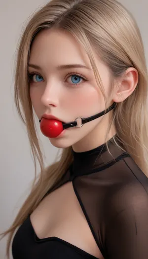 A beautiful girl with very long blonde hair with brown lowlights, blue eyes, and tanned skin wearing a short skin tight dress holding hyperrealistic flowers from the side. She has a perfect body, photo realistic. Shes standing caring and loving and skinny. Her lips are stretched around a red ring gag, She looks like a person in real life with a matte photo effect, subtle use of shadows, and a pale color palette. This is a realistic, hyper-detailed portrait created using realistic art techniques, resulting in a photorealistic slim thick full body. Realistic, 4K profile picture with woman standing showing off body from the side. Very realistic so no one can tell it’s not a real life picture taken. Real enough to look like human on earth. Holding beautiful flowers, showing off real life thick bottom from the side., strapless, tube, bodycon, ball, gag, spider, bit, ring, <lora:Plain_tube_dress:.8>, <lora:EnvyZoomSliderXL01:1.8>, <lora:gagged-4e:.8>