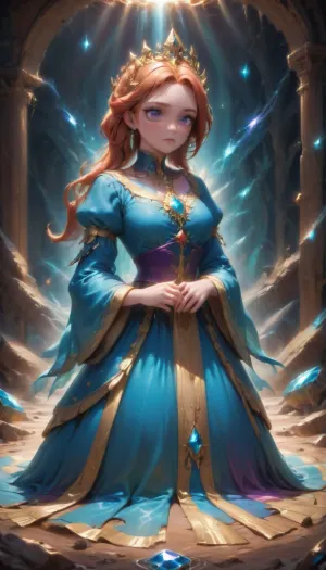 (score_9, score_8_up, score_7_up), A gorgeous female geologist, her fiery red hair illuminated by the soft glow of the helmet light, intently examining a wall of magnificent crystals within a vast, ancient cave. She is dressed in a rugged, yet stylish ensemble of khaki and earth tones, with a utility belt brimming with scientific tools. Her eyes sparkle with excitement and curiosity as they trace the intricate patterns of the crystals, which come in a breathtaking array of sizes and colors. The cave walls are a canvas of geological wonder, with stalactites and stalagmites reaching out like the fingers of a giant hand frozen in time. The crystals themselves are a mesmerizing spectacle, reflecting the light in a symphony of rainbow hues, each one unique in its shape and texture. The ground beneath her is a mosaic of smaller crystals, glinting like a treasure trove of untouched gems. The atmosphere is serene, with only the faint echo of dripping water and the occasional whisper of her voice recounting observations into a small recorder. The cavern stretches back into the shadows, hinting at unexplored mysteries and secrets waiting to be uncovered by her keen eye and adventurous spirit. Her gloved hand rests gently on a particularly large crystal formation, a silent testament to the harmonious relationship between human curiosity and the beauty of the untouched natural world.

BREAK, (Clear picture), Masterpiece, (denoising:.55)