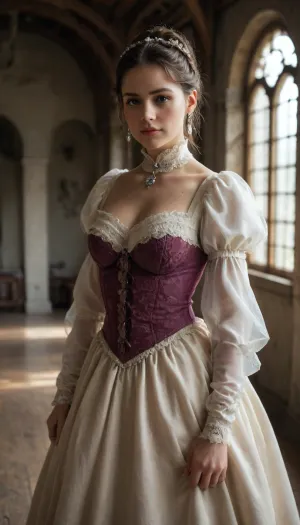 Stable_Yogis_Illustrious_Positives
realistic, photorealistic, realistic skin texture, detailed, woman, realistic, dynamic angle, dynamic lighting, dynamic pose, (cowboy shot:1.2), (abandoned ballroom with chandeliers:1.2), (Victorian-Inspired Dress:1.2)