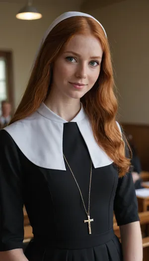 Sunlit 현실: mia sollis' freckled grace 에 a catholic nun 드레스