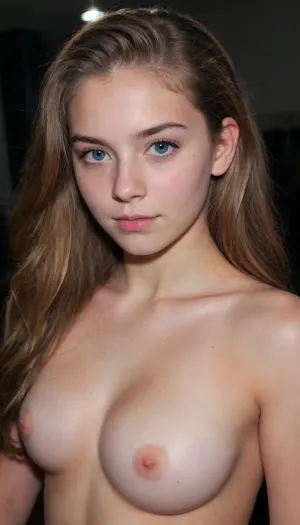 (((Dark Room))), (((little lighting))), (((Night time))), (((camera flash))), light off, (harsh flash:1.2), (((Amateur Photo))), (((candid Photo:1.3))), (Teen:1.8), (shot on an iphone:1.3), strikingly beautiful 18 year old fashion model, posing, amateur Polaroid instant photo, night time dark room, lights off, bad lighting, flash photography, intimate pose, shy smile, long hair covering breasts, brunette, beautiful blue eyes, dark eyebrows, perfect eyes, thick waist, small tits, wide hips, big ass, mouth slightly open, dull look, highest quality, insanely detailed photo, masterpiece, detailed skin texture, (chubby:1.2), flat nipples, (hands playing with her hair:1.2)