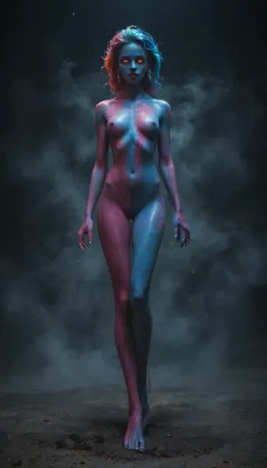 full body view, demon girl, zavy-hrglw, zavy-flrscnc, fluorescent, dust, spraypaint, Bioluminescent, radiant, ethereal, glowing, stars, <lora:zavy-hrglw-sdxl:.5>, <lora:zavy-flrscnc-sdxl:.5>, <lora:non glowing to glowing:.5>, <lora:Ethereal_Glowing_Stars_XL-000015:.5>, <lora:Glowing_beach:.5>