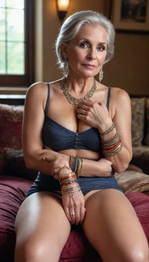 girl wearing thousands of bracelets and bangles from her shoulders down her arms to her hands and all the way from her waist down to her feet completely covered in bracelets and bangles

milf, mature, old, 80 years old, old woman, gilf, lots of bracelets and bangles completely covering her limbs, thousands of bracelets, thousands of bangles, tons of jewelry, perfect huge saggy body, tits, gigantic tits, sagging tits, natural tits, saggy tits, hanging tits, big nipples, huge firm thighs, perfect saggy thighs, long legs, lots of earrings, lots of bracelets, lots of ankle bracelets, lots of belly chains, granny like