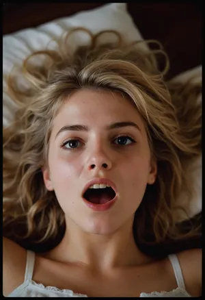 woman, 2002, (Polaroid photo:1.2), of a college amateur 20yo woman, very pretty, in a dorm room, lying on her back, (orgasm), (open mouth), (detailed face and eyes:1.2), messy hair, blonde, no makeup, <lora:220437_training_data:.8>