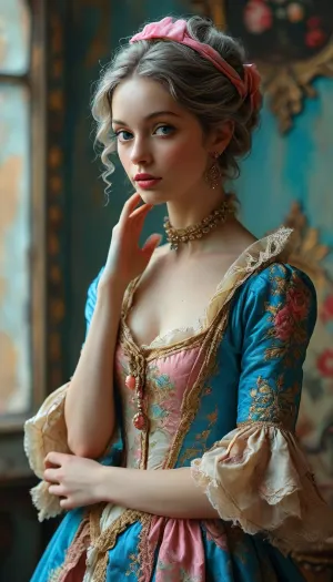 woman, a painting of a women, inspired by Jean-Baptiste van Loo, trending on cg society, rococo, medieval high fashion, sakimichan frank franzzeta, imperial royal elegant clothing, pink and blue, cg society, rendering, Lori Earley, profile picture, 1800s painting, elegant glamorous cosplay, rococo color palette, by Magali Villeneuve, fully clothed. painting of sexy, aesthetic, trending on pintrest, powdered wig, the empress tarot card, historical reenactment, perfect hands, five fingers, perfect fingers, correct arms, correct hands, perfect legs, perfect body, correct clothes, sucking cock, sex from behind, correct anatomic body, correct anatomic legs, correct anatomic hands, correct fingers, only five fingers, correct anatomy, correct body, correct legs, <lora:MJ52:.8>