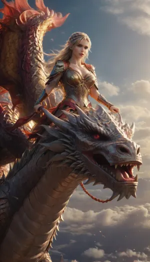 fantasy context, a tall elf warrior woman is riding a gold dragon, huge massive breasts, fantasy armor, very high heels, large, breasts, big, boobs, huge, tits, <lora:bombshell_v2:.8>, arien_dragon, <lora:ArienDragonGirlV1-SDXL:.8>