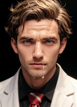 Professional photographer masterpeace, The man looks messed up. All over his face is cum, it drips from his face. He looks exhausted
Clothes are ripped of, See, the, home, page, parameter, description, for, details, <lora:肮脏环境-XL:.8>, cum, on, face, <lora:Men'sFacialV3.8:.8>, <lora:754990_training_data:.8>