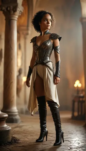 Missandei, Game of thrones, full body, high, heels, sexy, heel, 15, cm, boots, <lora:398313_training_data:.8>, <lora:MJ52:.8>