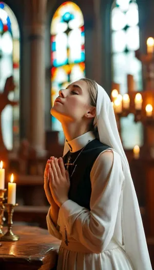 Ultra realistic image, 8k, hi quality, unholy nun riding a giant cock deep in her ass, anal sex, creampie, torn habit, Torn nun dress, 20 year old, big round tits, visible breasts, Rosary around the neck, visible anal penetration, topless, skinny, thin waist, perfect ass, defined curves, hot young girl, eyes closed, hands up praying, background catholic altar in chapel, front view of the nun, <lora:MJ52:.8>, ChunLingerie, <lora:SDXL_ChunLingerieXL:.8>