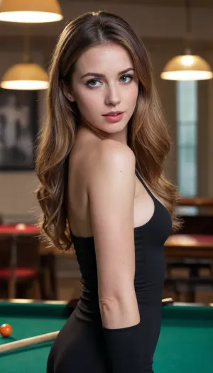 4k ultra high definition female pictures
Pool room, (bending over the pool table with a pool cue in hand), Long hair
Straight Hair
Loose tops, (tops that reveal a small natural chest and small nipples), Dresses
Black tights
Natural small breasts
