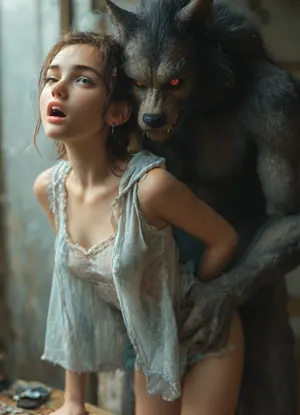 (Movie poster for a 1960s horor movie version of breakfast at Tiffany's:1), Werewolf, massive red knotted werewolf penis, red eyes, doggystyle sex, beautiful skinny woman, rough sloppy sex, primal mating, cum inside, growling, impregnation, moaning and drooling from the mind melting orgasm, small perky boobs, impossible fit, grabbing her waist, grabbing hair, modern-werewolf, (/Ben10), /, (ultra, HD, quality, details), (green, eyes), flat, chest, pale, purple, akgmiria_AA, akagi, miria, brown, two, side, up, black, red, hoodie, hooded, jacket, shorts, open, akgmiria_BB, hood, blue, striped, shirt, akgmiria_CC, scrunchie, gray, skirt, bag, <lora:Modern_Werewolf:.8>, <lora:MJ52:1.1>, <lora:akagi_miria_animagine_v1:.8>, kokkoro, short, hair, white, ornament, between, eyes, bare, shoulders, small, breasts, detached, sleeves, sleeveless, puffy, dress, antenna, green, see-through, <lora:kokkoroXL:.8>