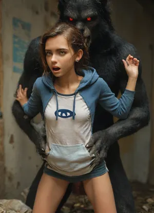 (Movie poster for a 1960s horor movie version of breakfast at Tiffany's:1), Werewolf, massive red knotted werewolf penis, red eyes, doggystyle sex, beautiful skinny woman, rough sloppy sex, primal mating, cum inside, growling, impregnation, moaning and drooling from the mind melting orgasm, small perky boobs, impossible fit, grabbing her waist, grabbing hair, modern-werewolf, (/Ben10), /, (ultra, HD, quality, details), (green, eyes), flat, chest, pale, purple, kokkoro, akgmiria_AA, akagi, miria, brown, eyes, two, side, up, short, hair, black, red, hoodie, hooded, jacket, shorts, open, akgmiria_BB, hood, blue, striped, shirt, akgmiria_CC, scrunchie, gray, skirt, dress, white, bag, <lora:Modern_Werewolf:.8>, <lora:MJ52:1.1>, <lora:akagi_miria_animagine_v1:.8>