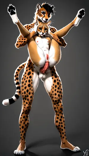 (yiff anthro furry cheetahs:2), (2 anthro cheetah girls:1), sexy thin body, tall, (1 older and 1 younger:2.1), (long legs:1.4), built for speed, marathon runner build, side view, full body shot, (cat paws), thick toned thighs, (huge bubble butt:1), (big soft boobs), (very wide hips:1.3), (tiny waist, tiny torso), nude anthro cheetah body, (2 lesbian cheetah girls), (extremely horny girls), anal, sex_from_behind, cheetah pussy, futa cheetah penis, full nelson pose, arms_behind_head, full_nelson, reverse pose, <lora:ReverseCowgirlFullNelsonXL:.8>